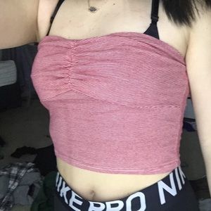 Red and White striped tube top